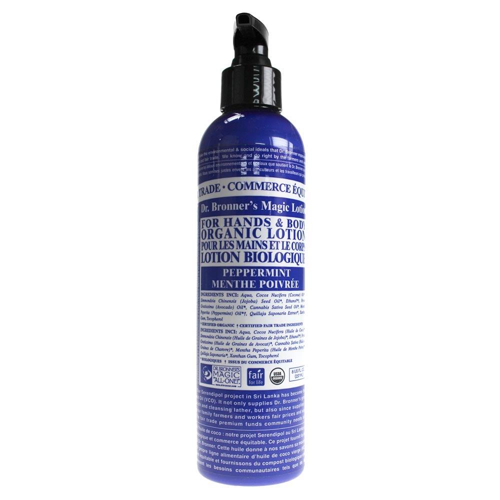 Dr. Bronner's Lotion Pure Castile Soap Peppermint 237ml - Nature's Source Inc