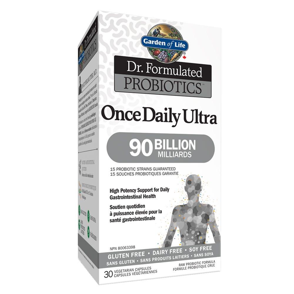 Garden of Life Dr. Formulated Probiotics Once Daily Ultra 90 Billion 30 Vegan Caps - Provides Daily, Powerful Colon And Immune System Support, Resistant To Stomach Acid And Bile, Contains Diverse Probiotic Blend - Nature's Source Inc