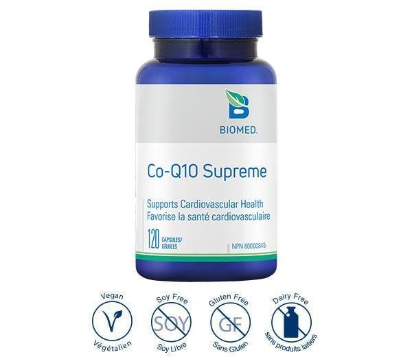 Biomed Co - Q10 Supreme 120 Capsules - Heart Protection and Antioxidant for Circulation, Vessel Wall Health and Mitochondrial Energy, Supports Cardiovascular, Hypertension - Nature's Source Inc