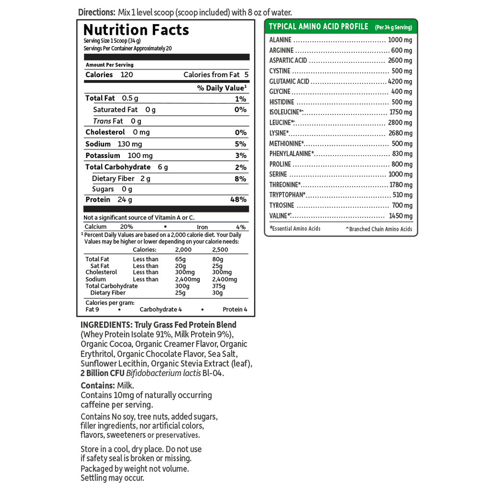Garden of Life Sport Certified Grass Fed Whey Chocolate 652g - Nature's Source Inc
